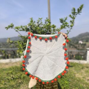 Handcrafted Floral Round Crochet Mat