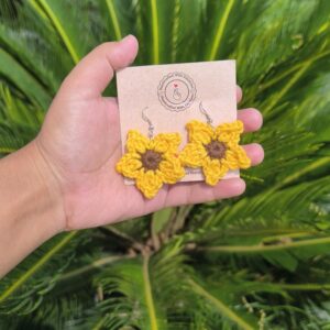 Sunflower Crochet Earrings