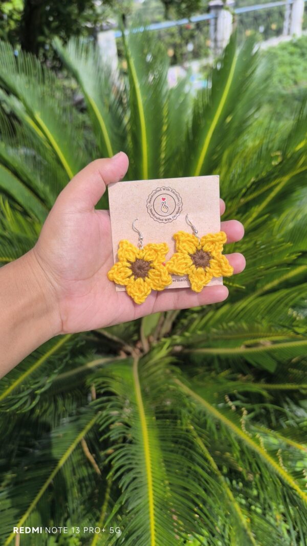 Sunflower Crochet Earrings