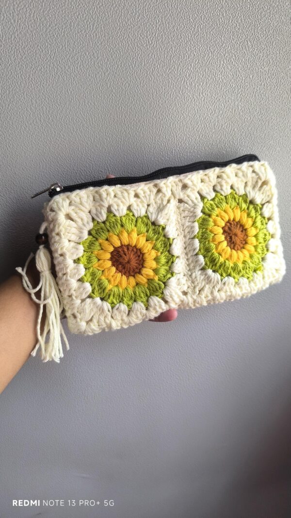 Sunflower Crochet Coin Purse