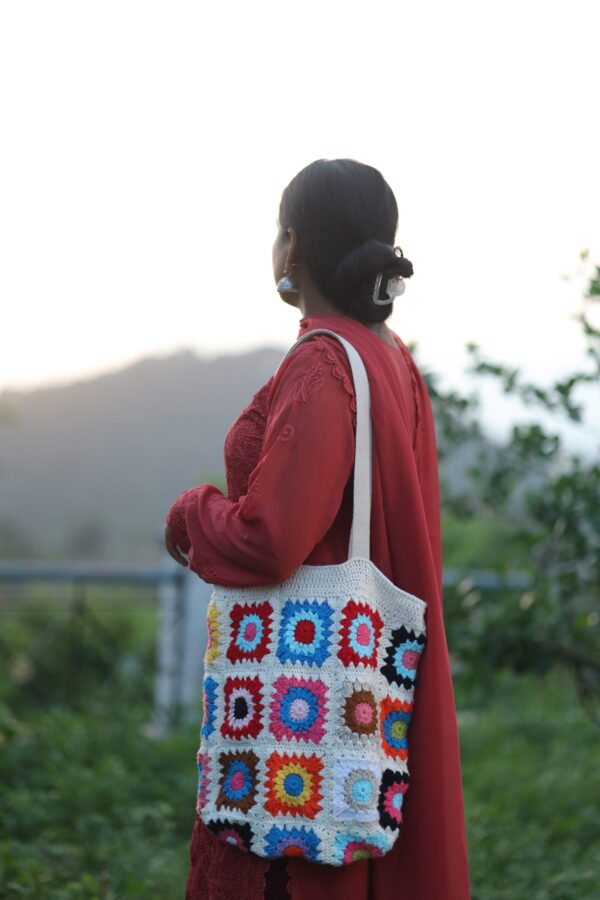 Multicolor Crochet Tote Bag - Image 5