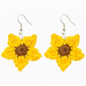 Sunflower Crochet Earrings