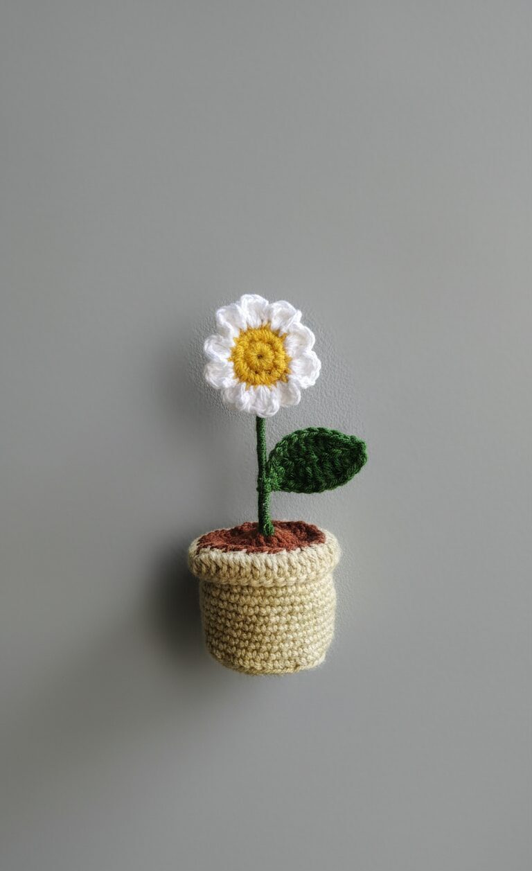 Crochet Daisy Pot