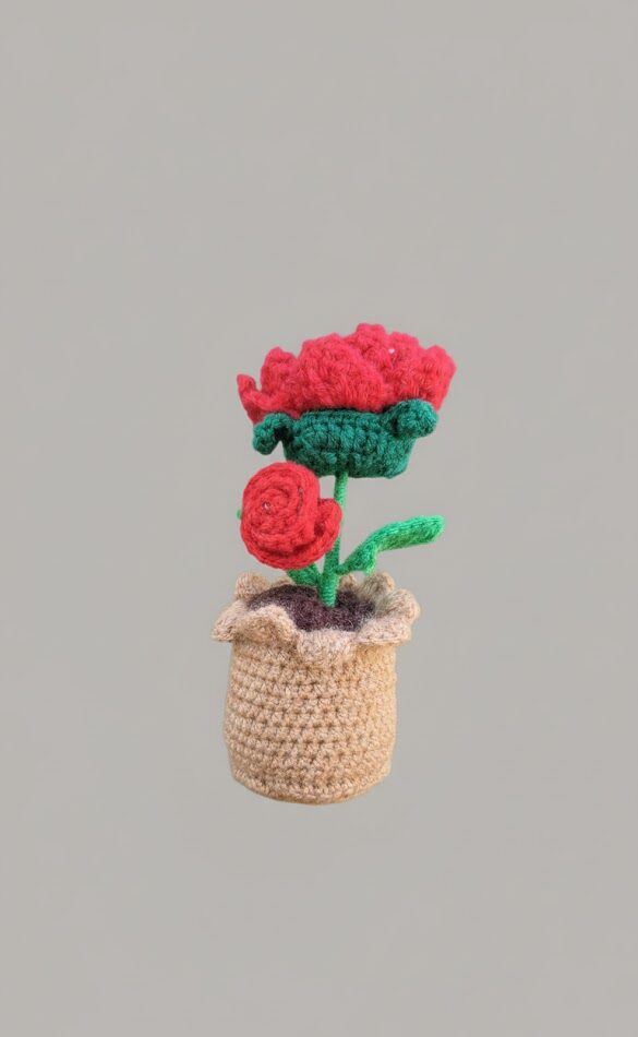Crochet Rose Pot - Image 2